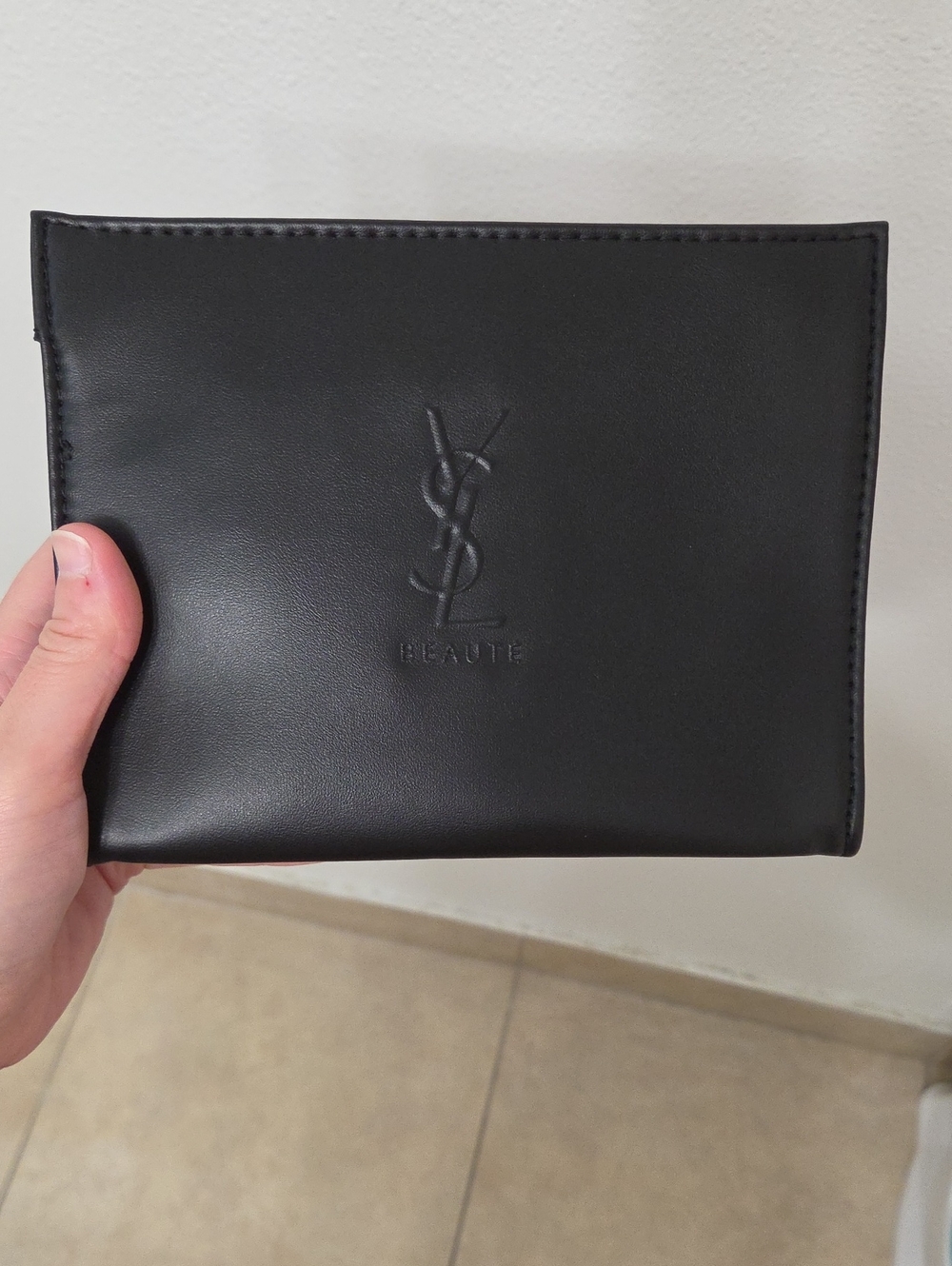 YSL Black Leather Pouch